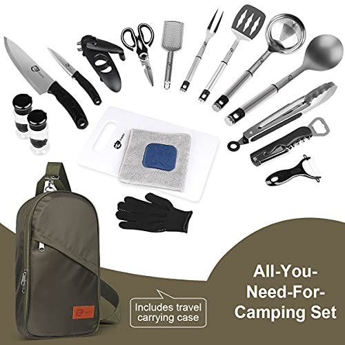 KissAir Portable Camp Kitchen Utensil Organizer Set BBQ Camping