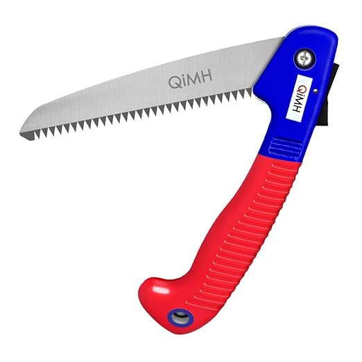 Qimh Folding Pruning Saw, Folding Hand Saw with Comfort Soft Grip