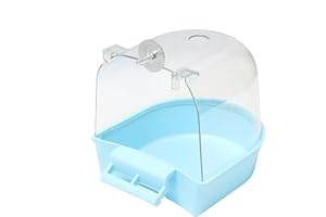 Cage Clear Bird Bath - Parrot Bathing Tub Box, Caged Bath Tube Shower Box | Bird Bath Box Parrot Bird Bathing Tub Parakeet Bi