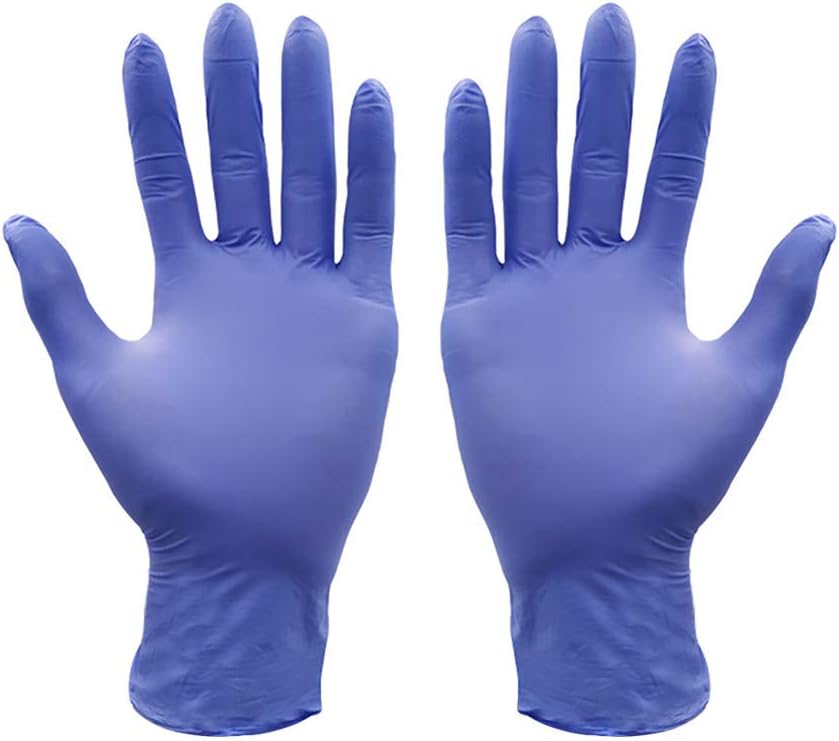 Hohaski Disposable Nitrile Gloves – Powder Free, Rubber Latex Free, Medical Exam Grade, Non Sterile, Ambidextrous - Soft– Cool Blue (Purple 100PCS -M)