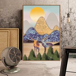 Framed Canvas Home Artwork Decoration Abstract Scenery Canvas Wall Art for Living Room, Bedroom - 16x24 inches