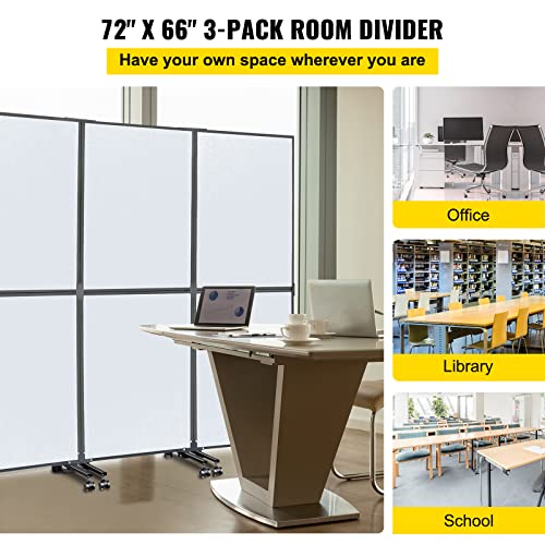 VEVOR Acoustic Room Divider 72" x 66" Office Partition Panel 3 Pack