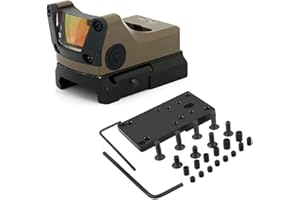 AWETHE Tactical Reflex Red Dot Sight, with Pistol Optic Base Mount Plate & 20mm Rail Mount, Top Open-emitter Rapid Fire Scope