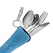 FYSHOP Portable Cutlery Set with Case for Work Lunch Travel Camping Utensils Stainless Steel Flatware Set 5 Pieces