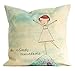 Americanflat 18x18 Inch Pillow Case Sweet William, She Climbs Mountains; Cotton Linen Material, Hidden Zipper on Cover; Beautiful Home Décor