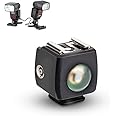 Optical Flash Slave Trigger JJC Hot Shoe Sync Adapter with PC Socket,Optical Sensor & 1/4"-20 Threaded Socket Cold Shoe for All Flashes Speedlight with Standard ISO 518 Hot Shoe-1 Pack