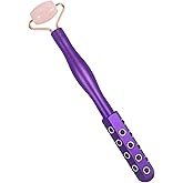 Face Roller for Women, 2 in 1 Dual Ended Face Massager Tool with Germanium Stone & Jade Roller, Facial Roller for Skin Care, Lymphatic Drainage, Uplifting Face | 360° Contouring, 7.6" Portable