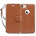 TUCCH iPhone 7 Wallet Case, iPhone 7 Case, Magnetic PU Leather Phone Folio Case with [Credit Card Slot] Flip Stand [Wrist Strap], Carry-All Book Flip Cover Compatible with iPhone 7 4.7 Inch, Brown