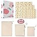 Reusable Produce Mesh Cotton Bags and Beeswax Food Wrap, LifeRoz Eco-friendly free plastic, organic, Biodegradable and sustainable kitchen food storage wrap, contain 7 pack small, medium, large size