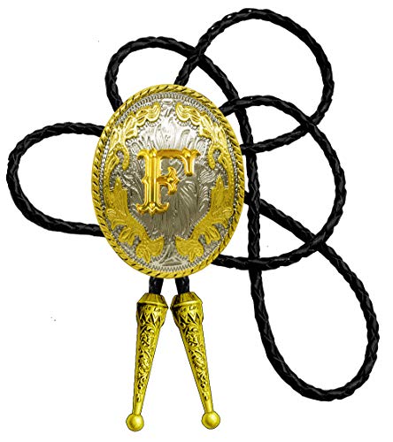 Moranse Golden Western Bolo Tie Initial Letter A to