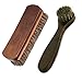 Horsehair Shoe Brushes YuYiF Large Shoe Shine Clean Brush Long Handle Dauber Brush for Leather Care 6.7