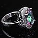 YAZILIND 12 * 18mm Oval Cut Rainbow Created Topaz Silver Plated Ring