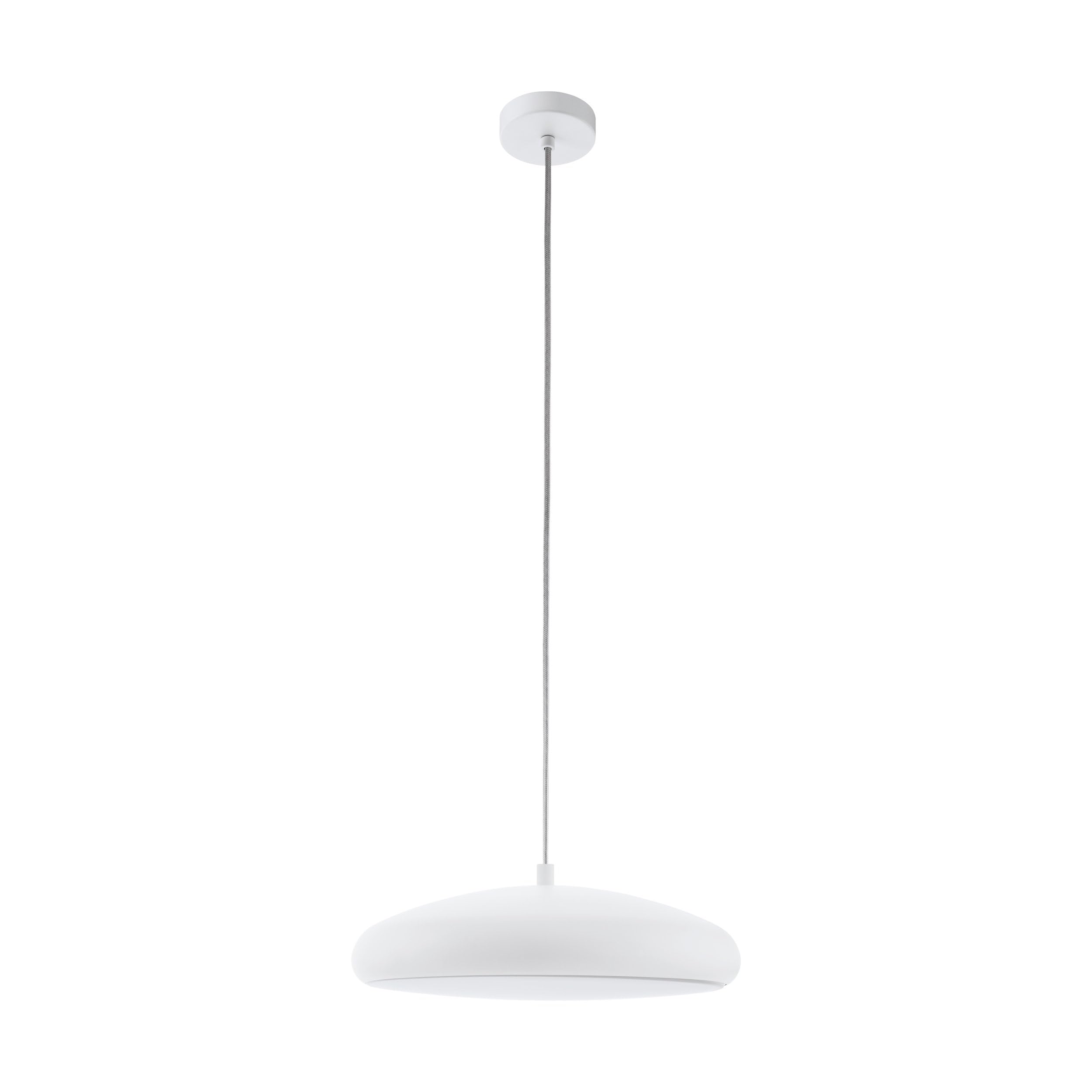 EGLO Connect Riodeva-C LED Pendant Light, 1-Bulb Pendant Light, Steel and Plastic Pendant Light in White with Colour Temperature Change (Warm, Neutral, Cold), RGB Dimmable