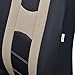 BDK Sport Series Rome Sport Beige Tan Seat Covers w/Split Bench & Tan Tattoo Carpet Mats Full Set