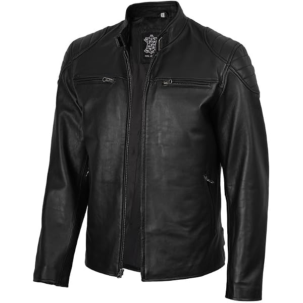 Chaqueta De Cuero Sintético Para Hombre - Estilo Motero, Ajuste Delgado, Abrigo Ligero, Cuello Alto, Ideal Para Otoño/invierno