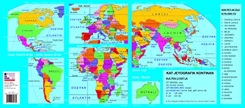Kat Jeyografik Kontinan / Map of the Continents in Haitian Creole (Creole Edition) by Margaret Holladay