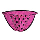 FEESHOW Men's Polka Dots Sissy Pouch Panties Bikini Briefs Crossdress Underwear (Large (Waistline 27.5-45.0), Rose)