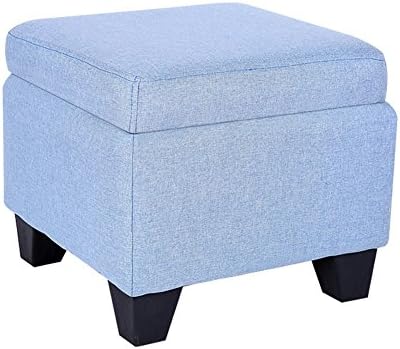 UniquQ Footstool for Under Desk Nailhead Square Padded Ottoman Foot Rest Stool Ashley Furniture Outdoor Bean Bag Pouf Cube (blue)