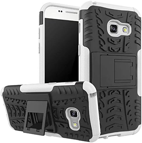 Samsung Galaxy A3 2017 Heavy Duty Case White, TOUGH GUARDIAN Shockproof Hybrid Heavy Duty Dual Layer Rugged Armor Case Kickstand Cover Defender From MOOSHiON Ultima Shield