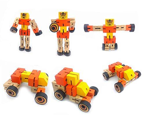 image for Extpro 3 in 1 Transform Robot Car Toy Wooden Educational Robotics Kits