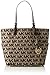 MICHAEL Michael Kors E/W Signature Tote Bag,Black/Beige/Black,One size
