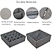 Polecasa Underwear and Bra Organizer- Grey- 2 Pack - Durable Linen Fabric with Thick Cardboard. Drawer Divider Organizers for Bras, Socks, Panties, Ties and Lingerie.