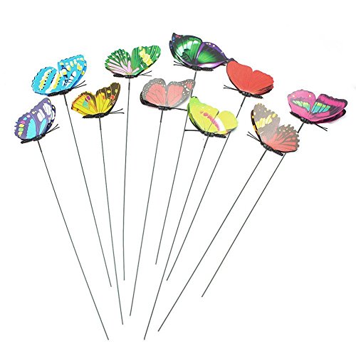 image for OWIKAR Flower Arrangement Butterfly Floral Picks Set of 10Pcs Colorful