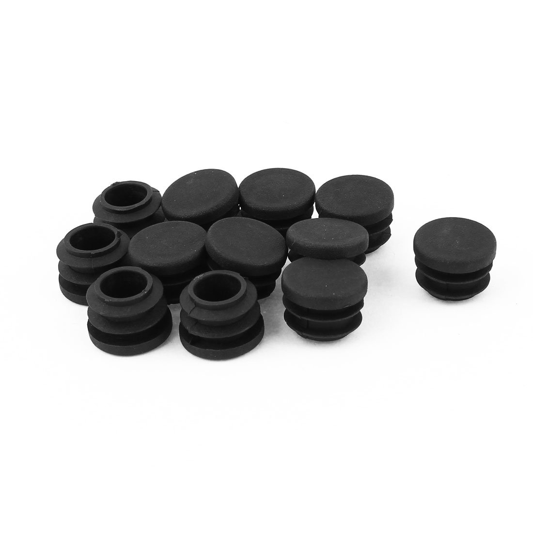 Sourcingmap 19mm Dia Plastic Round Cap Tube Pipe Inserts End Blanking 12Pcs