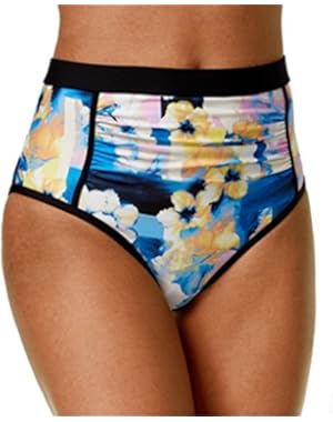 Geometric Floral Print High-Waisted Bikini Bottoms Multicolor X-Small