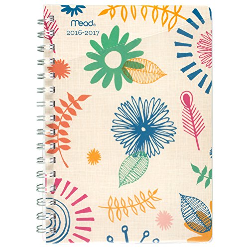 Mead Academic Year Weekly / Monthly Student Planner / Appointment Book, August 2016 - July 2017, Botanical Boutique, 5-1/2