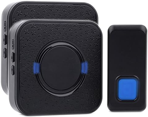 MOMONY Wireless Doorbell Kit Waterproof 1 Remote Button and 2 Plugin Receivers Operating at 300M/1000FT, LED Indicator, 55 Chimes- 5 Level Adjustable Volume for Home Office