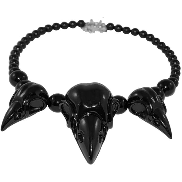 Collier Gothique Tête De Mort Kreepsville – Chaîne Réglable – Style Punk, Halloween – Noir Ou Blanc - 3
