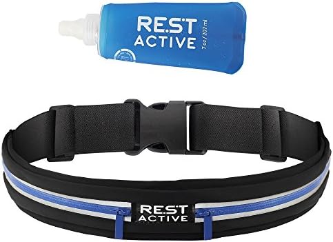 Running Belt with 1 BPA Free 7oz Water Bottle – Fits iPhone 6/7 plus - Funny Waist Pack for Running, Hiking, Travel, Cycling - Waterproof &amp; Reflective Material, 2 Separate Pockets