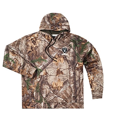 NFL Oakland Raiders Adult Champion Realtree Xtra Polyester Tech Fleece Pullover, 3X, Camo