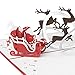 Lovepop Santa Sleigh Classic Pop Up Card - Pop Up Christmas Cards, Greeting Cards, 3D Card, Christmas Cards, Pop Up Holiday Card, Santa Card, 3D Card Christmas