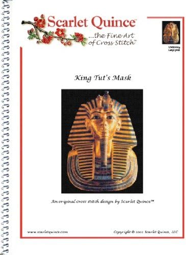 Scarlet Quince UNK009lg King Tut's Mask Counted Cross Stitch Chart, Large Size Symbols