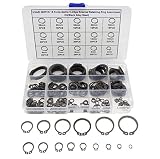 HVAZI 290PCS C-Clips External Retaining Ring Assortment Kit(Black Alloy Steel)