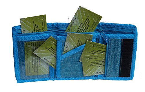 Green Breeze Imports Teal Men's Natural Abaca Fiber Large Wallet