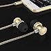Uiisii US80 In Ear Headphones Sport Earbuds with Mic Stereo Bass 3.5mm Jack for Apple iOS and Android Smartphones PC Tablet(Gold)