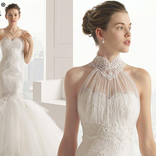 &huahua Bride shawl shoulder chain necklace jewelry wedding accessories lace fashion cloak Thin Halter Width: 45cm Length: 80cm