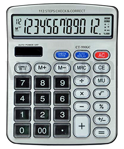 SaleOn™ Premium Quality Big Display/Big Button 12 Digit Mirror Button Calculator-596 SaleOn™ Premium Quality Big Display/Big Button 12 Digit Mirror Button Calculator-596