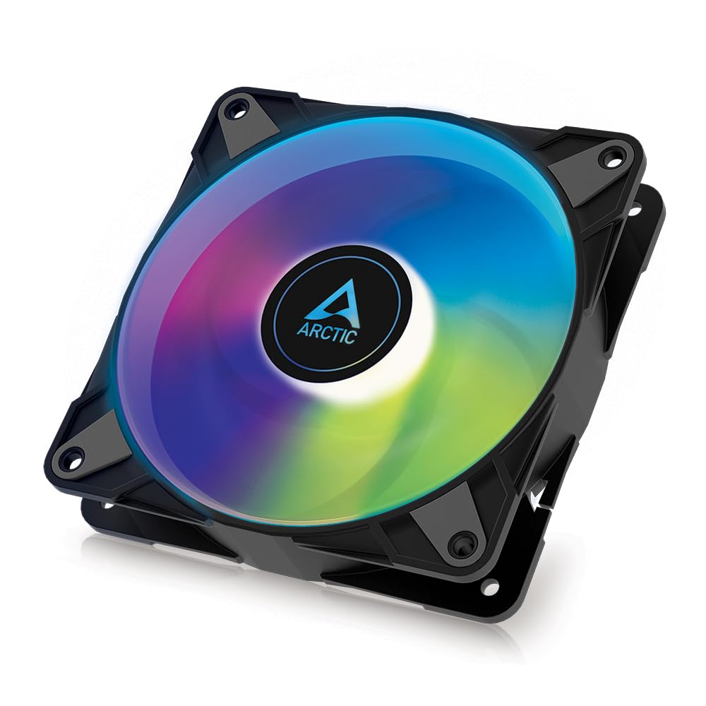 ARCTIC P14 PWM PST A-RGB - Case Fan, 140 mm PWM, Optimised for Static Pressure, Semi-Passive: 200-1900 rpm (0 rpm <5%), 5V 3 Pin A-RGB LED, Single Fan - Black