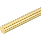 uxcell 1 Pcs 35/64"(14mm) Dia Brass Solid Round Rod, 4"(102mm) Length H62 Brass Lathe Bar Stock Round Brass Rod for DIY Crafts Industry Construction
