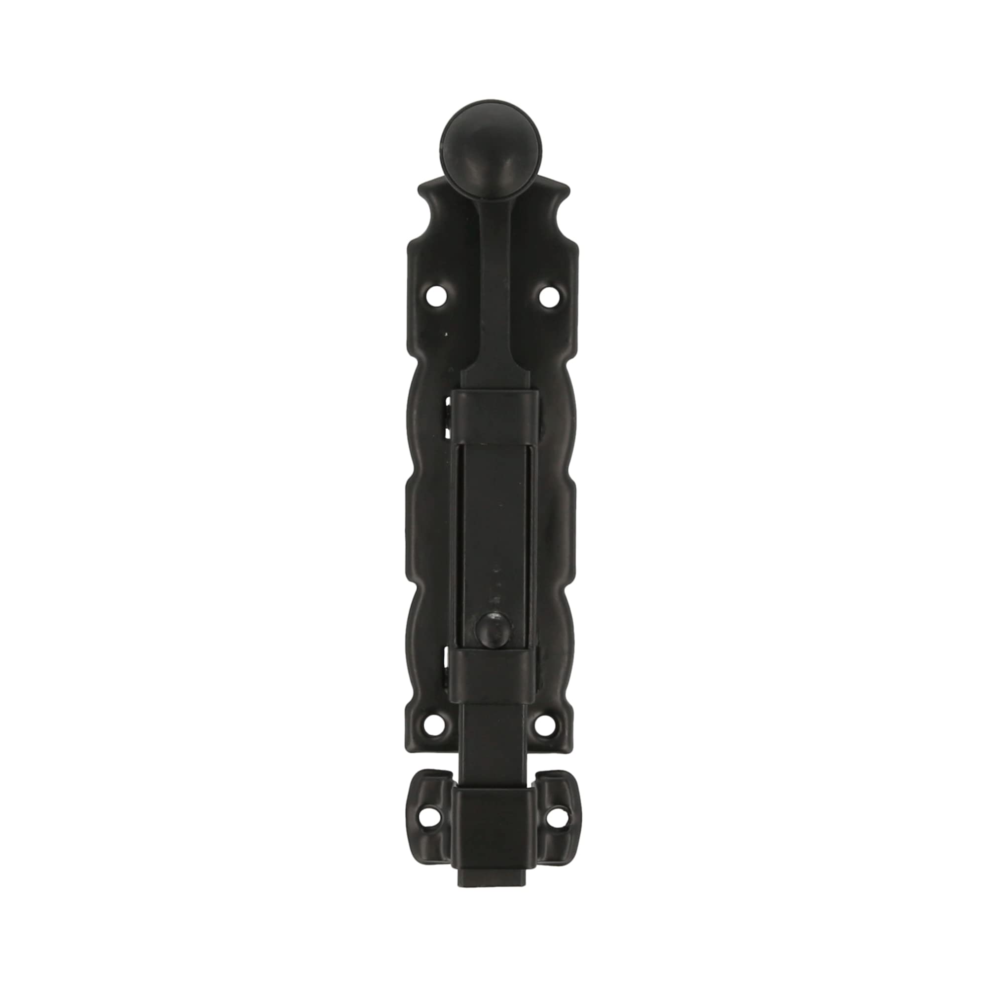 Amig - Overlay pin - Latch for Doors and Windows - Heavy Duty Latch - Steel and Zamak - Colour: Black - 150 x 35 mm
