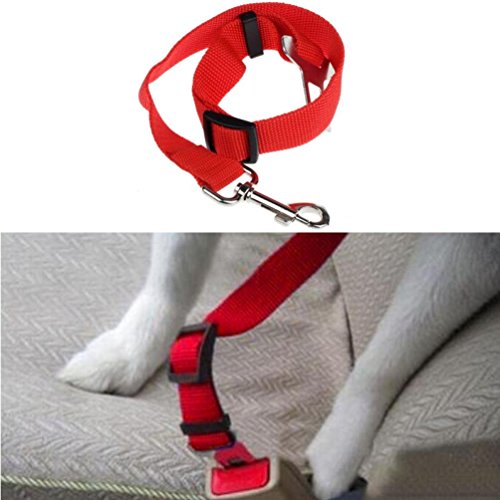 Anboo Adjustable Pet Safety Leads Car Seat Belt Nylon Dogs Seatbelt, 16.54"26.78" Dog Restraint