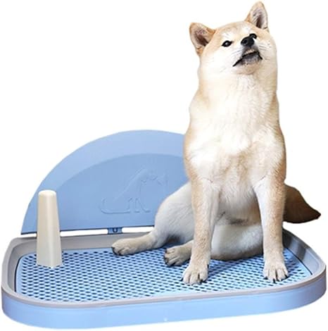 Amazon Co Jp 犬トイレ 猫用トイレ本体 子犬パッドホルダー 犬のトイレトレー と 取り外し可能なポスト そして 壁カバー ために 猫と 犬トイレ 46cm X 37 5cm X 4 5cm Color Blue Size L ホーム キッチン