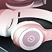 BODECIN Wireless Bluetooth Headsets, Skin Friendly Leather 3D Over-ear Stereo Sound Sport Bluetooth 4.1 Headphones for iPhone/iPad/Android Build in Mic Support TF Card(Rose Gold)
