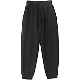 AngelBabies Boys Girls Pants Joggers Cotton Drawstring Kids Plain Sweatpants with Pockets 5Y-14Y