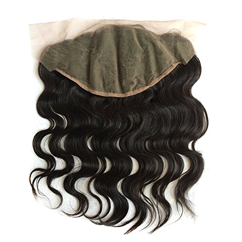 ZigZag Hair 13x6 Lace Frontal Closure Brazilian Virgin Human Hair Pre Plucked Natural Hairline Ear to Ear Full Lace Closure with Baby Hair Natural Color (16'', Body Wave)