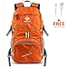 wirarpa Foldable Durable Travel Hiking Backpack 35L Ultra Lightweight Packable Carry On Daypack Unisex for Camping/Outdoor Sports Orange
